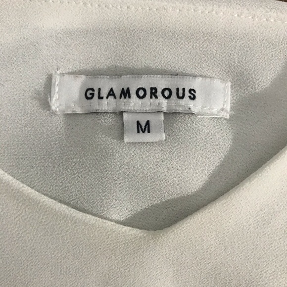 Ruffled, lace white camisole crop top. - Picture 6 of 7